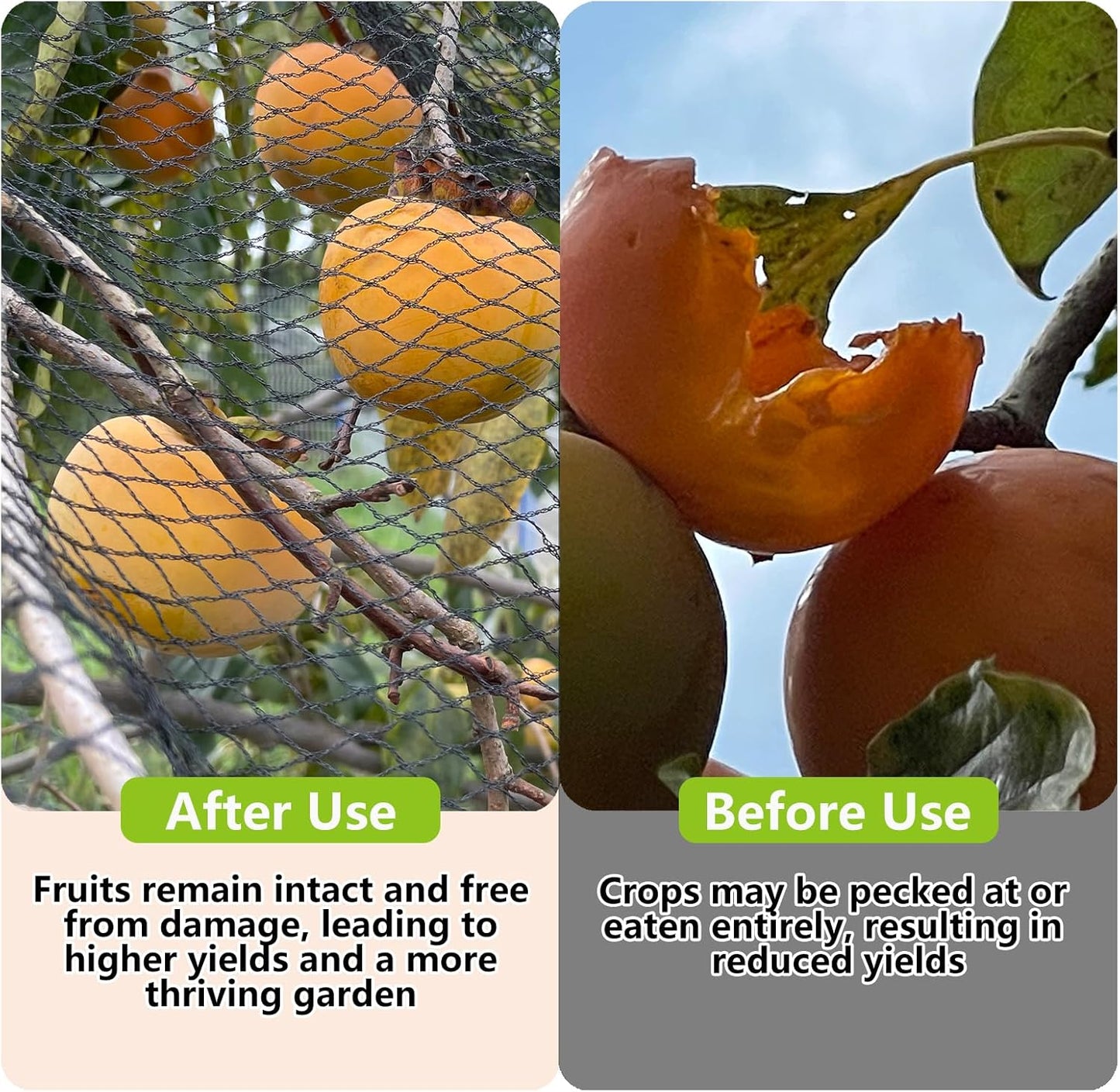 10 x 30 FT Bird Netting for Garden Woven Mesh Garden Netting for Plants, Vegetable, Fruit Trees, Blueberry Bushes, Strawberries Against Birds, Deer, Squirrels and Other Animals