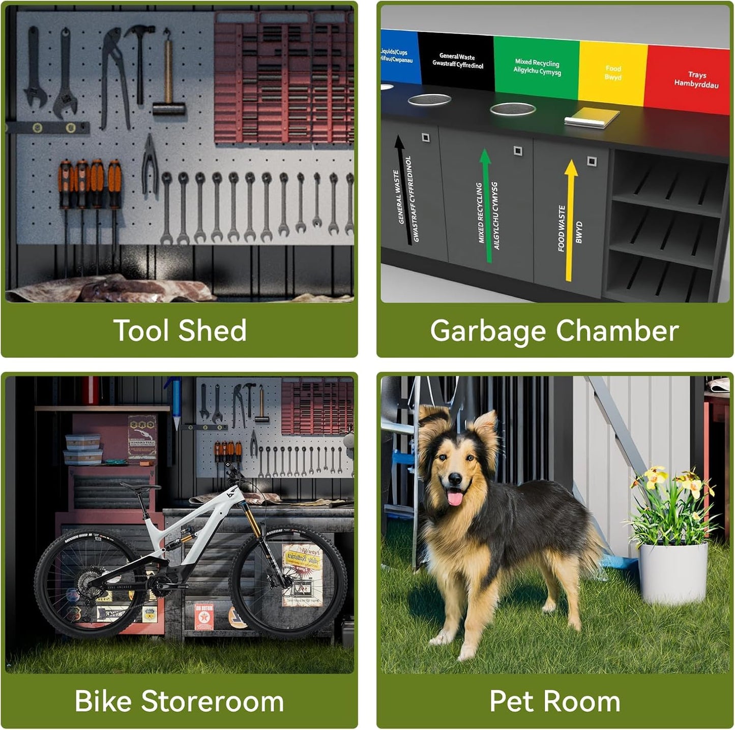 COMHOMA Shed Outdoor Storage Shed Metal,Lockable Doors Tool Sheds with Sloping Roof,Steel Garden Shed with Air Vent for Backyard,Patio,Lawn,Poolside (Black, 6'*4')