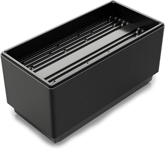 10x20 Inch Black Plastic 50 Pack Plant Propagation Tray – Growing Trays for Garden, Planting, Seedling, Soil & Hydroponic Horticulture - Microgreen Trays Grow Plants - No Drain Holes