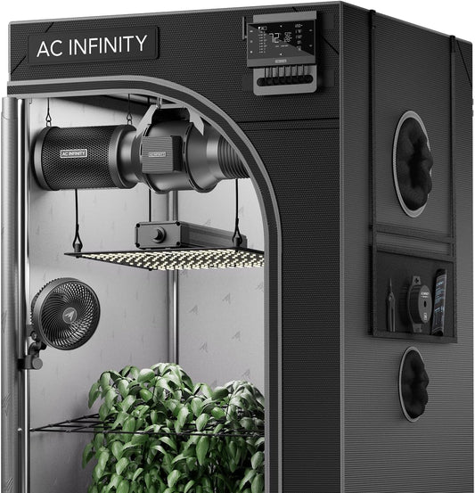 AC Infinity AI Grow System Compact 2x2, 1-Plant Kit w/Self-Learning AI Controller, Dynamic Airflow & LM301H LED Lighting Control, 2000D Mylar Tent w/Lab-Tested Reflectivity, Largest Zippered Window
