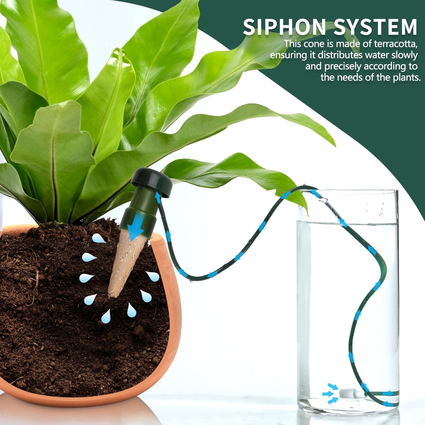 BYDOLL Plant Self-Watering Stakes Automatic Plant Dripper Watering Spikes for Indoor Outdoor Bonsai,Insert Devices for Vacation Garden use,Drip Irrigation System 5 Pack