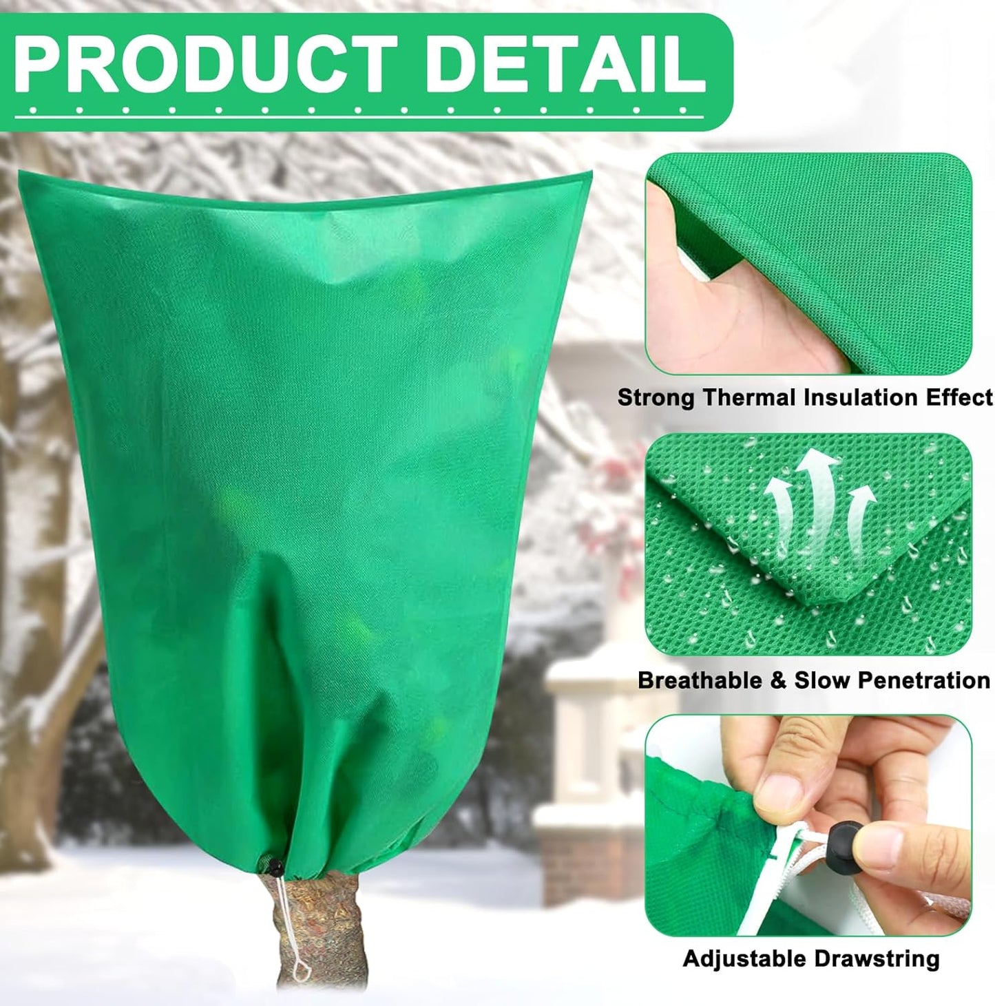 DQS 3 Pack Plant Covers Freeze Protection, 23.6" x 31.4" Winter Frost Protection Blankets Frost Cloth,Suitable for Outdoor Winter Frost, Cold Weather, shrubs, Trees, Jackets, and coverings