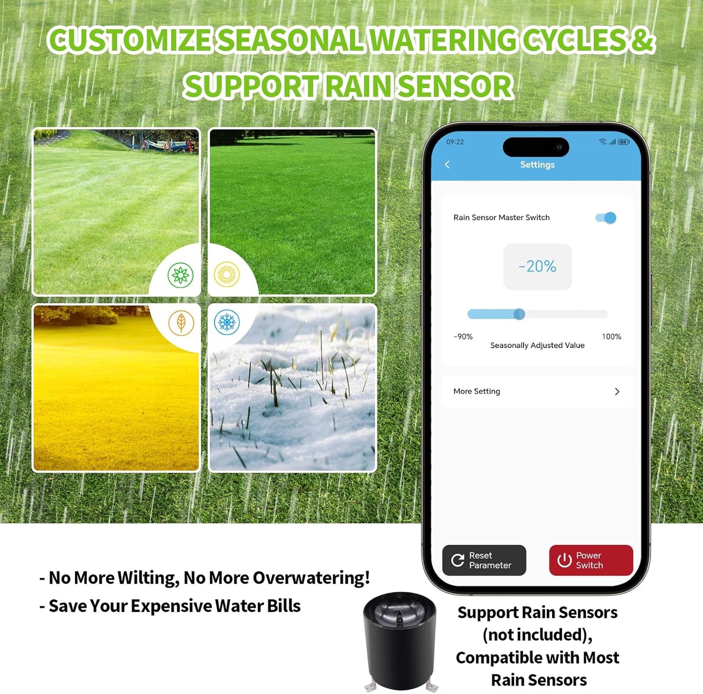 8 Zones WiFi Smart Sprinkler Controller, Briidea Automatic Irrigation Controllers with Customized Watering Schedule & Seasonal Adjustment, Water Efficiently and Keep Your Plants Healthy