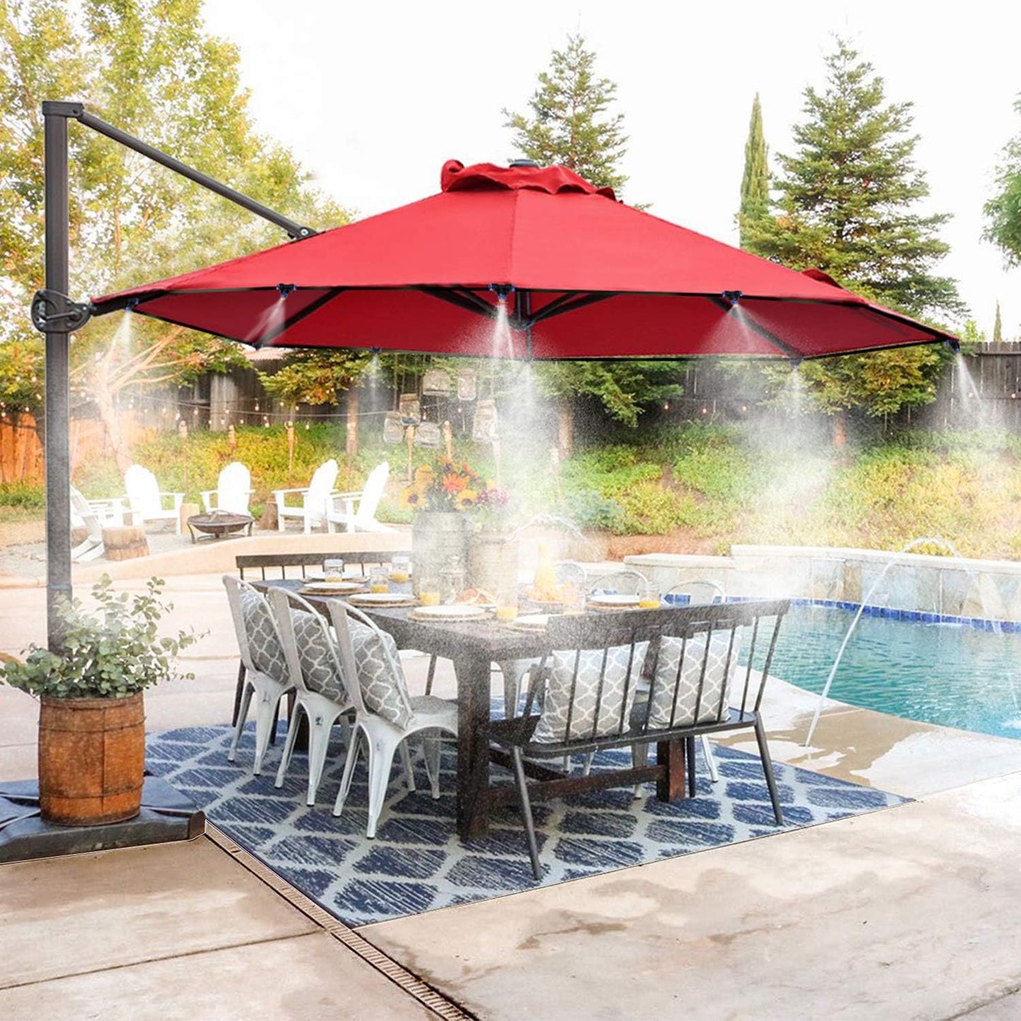 HOMENOTE 10 Pack Brass Misting Nozzles for Outdoor Cooling System, Mister Replacement Nozzles Tee and Plugs for 1/4" Tubing