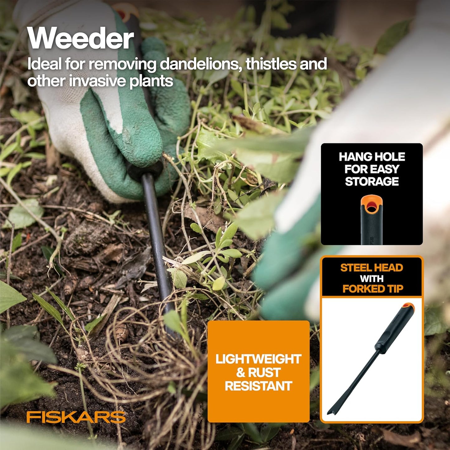 Fiskars Vegetable Garden Tool Set with Vegetable Shears, Seed Sower, Trowel, Cultivator, Weeder, and L/XL Garden Gloves for Indoor or Outdoor Gardening (6 Piece Kit)