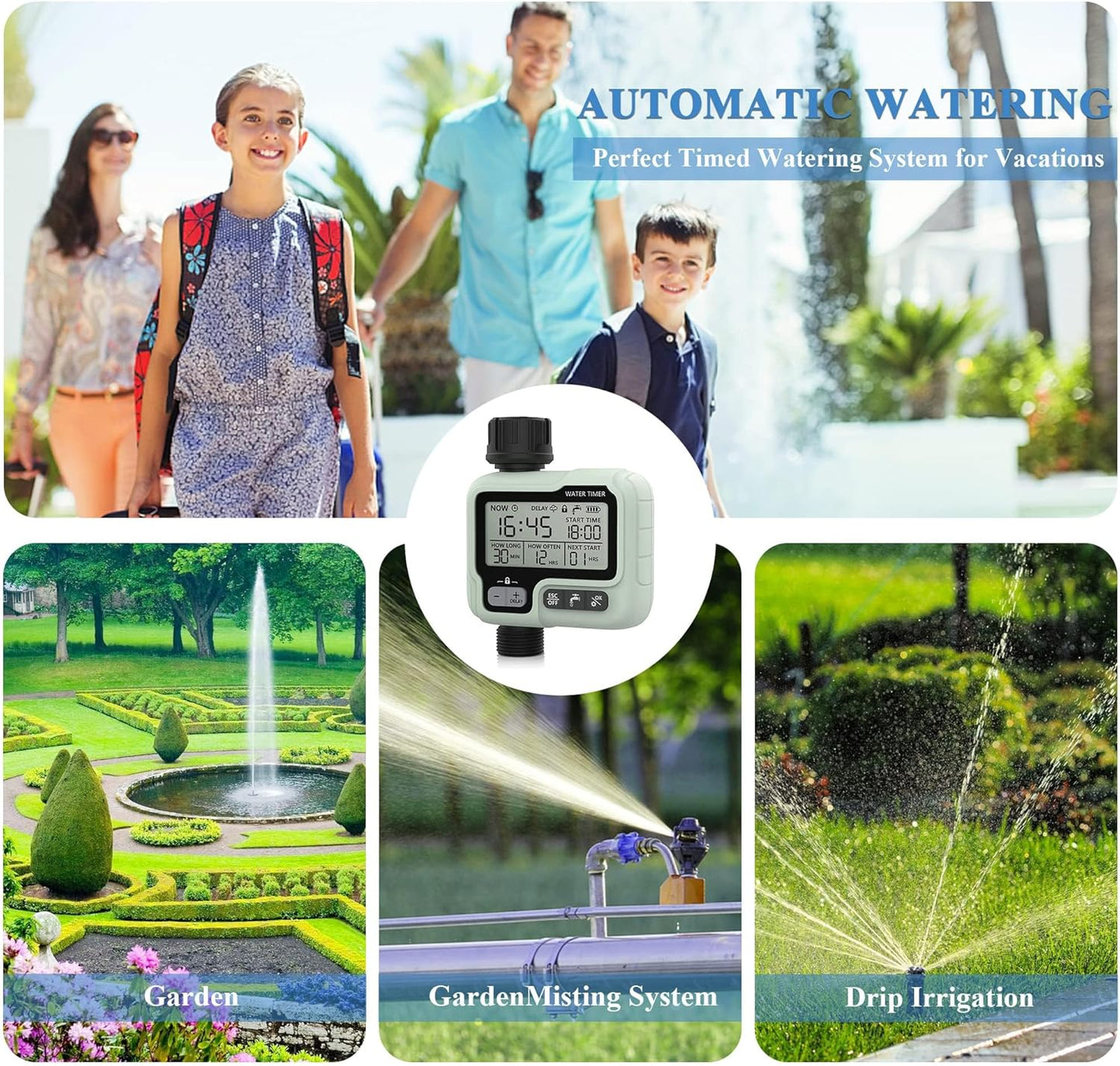 Hose Timer,Sprinkler Timers for Watering,Automatic Outdoor Water Timer,Garden Irrigation System Controller,Timed Sprinklers for Yard,Hoses Timer for Lawn,Misting Cooling