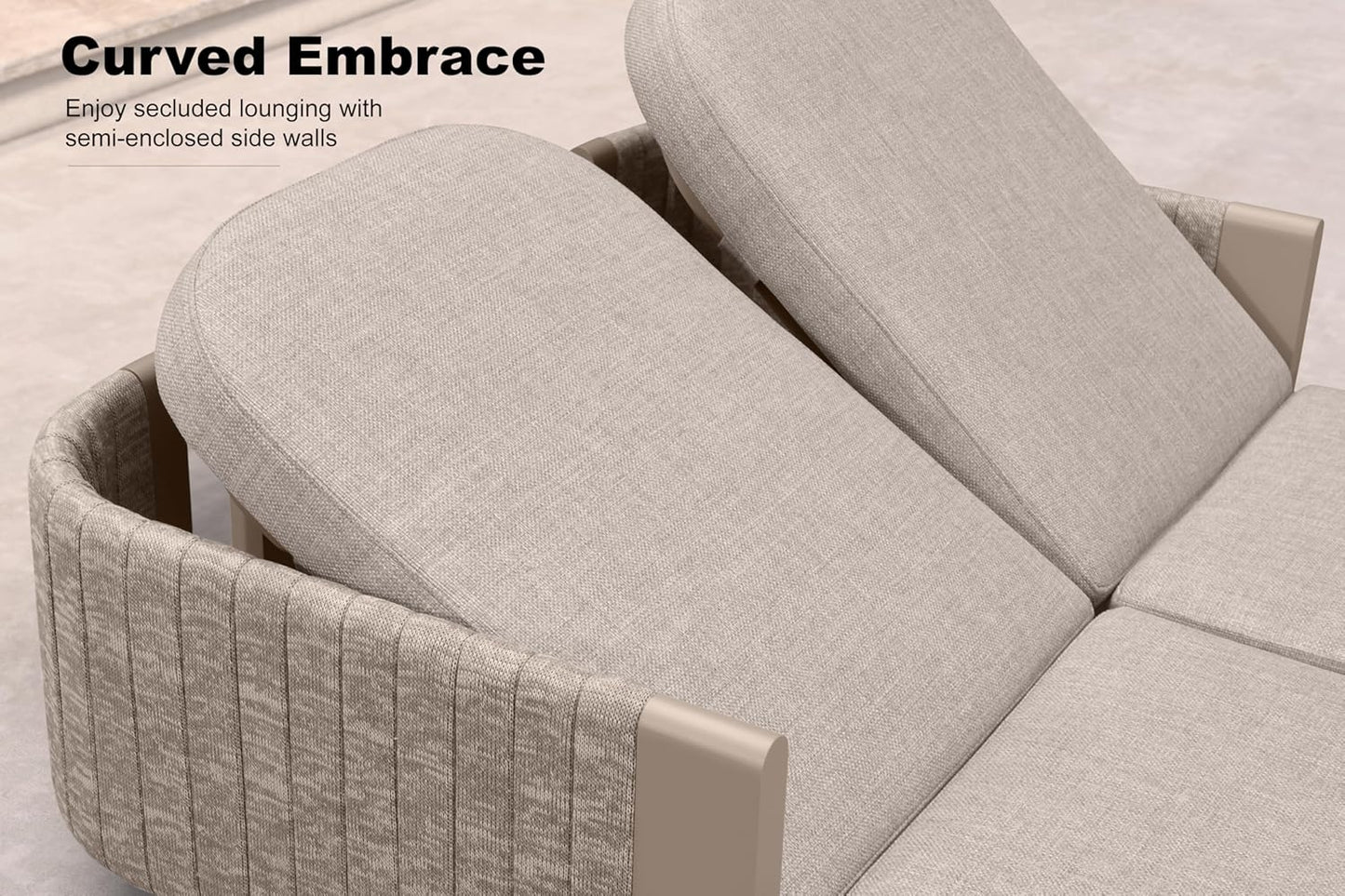 PURPLE LEAF Outdoor Chaise Lounge Chairs with Cushion 2-Person Sunbed Lounge Adjustable Backrest Reclining Chairs for Outside Nurture Shale