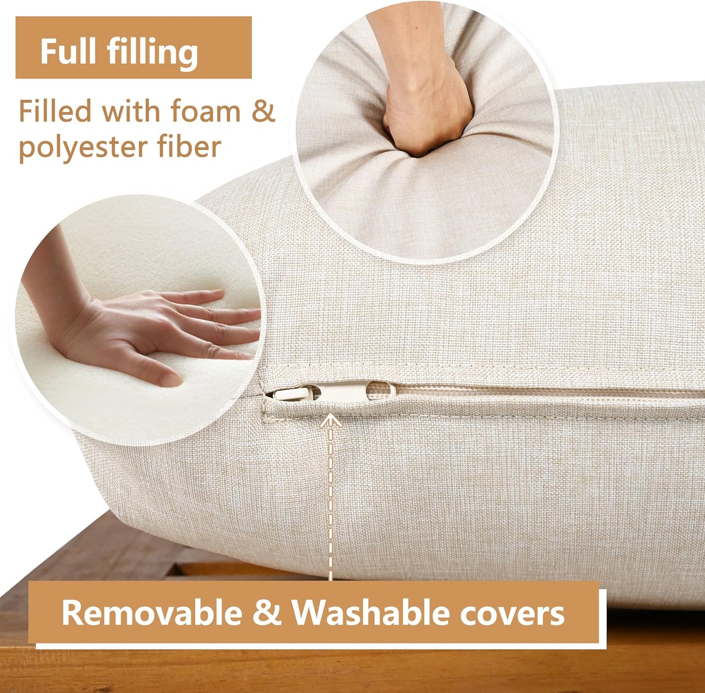 5-Piece Acacia Wood and Rope Patio Sofa Set, Outdoor Conversation Set with Acacia Wood Coffee Table and Ottoman, 2 Club Chair for Backyard Porch Garden Balcony