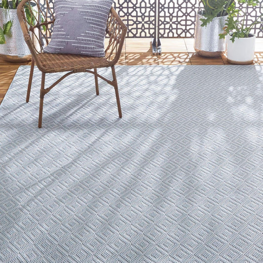 Home Dynamix Tripoli Lydia Modern Indoor/Outdoor Area Rug, Blue/Cream, 3'7"x5'2" Rectangle