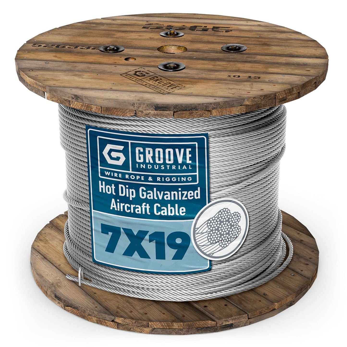 1/8’’ 7x19 Hot Dip Galvanized Aircraft Cable – Steel Wire Rope - 600 Feet