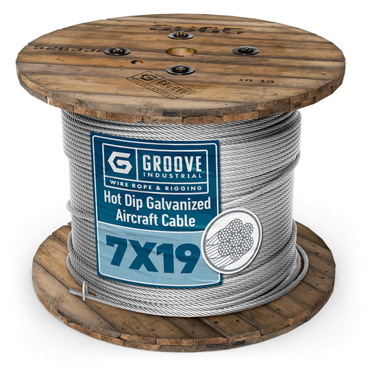 1/4’’ 7x19 Hot Dip Galvanized Aircraft Cable – Steel Wire Rope - 300 Feet