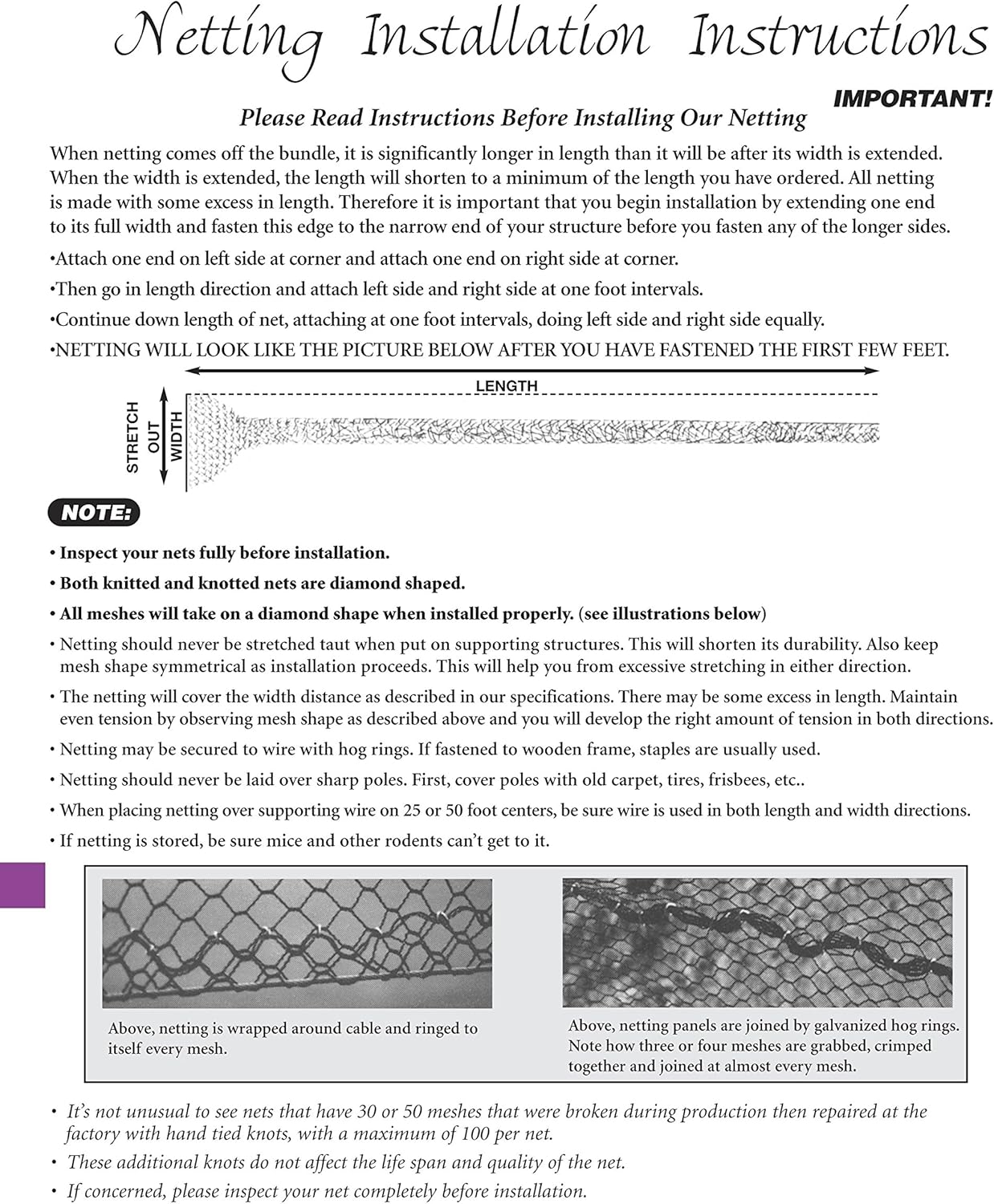 Aviary Netting Heavy Knotted 2 inch Poultry Net (12.5 ft x 150 ft)