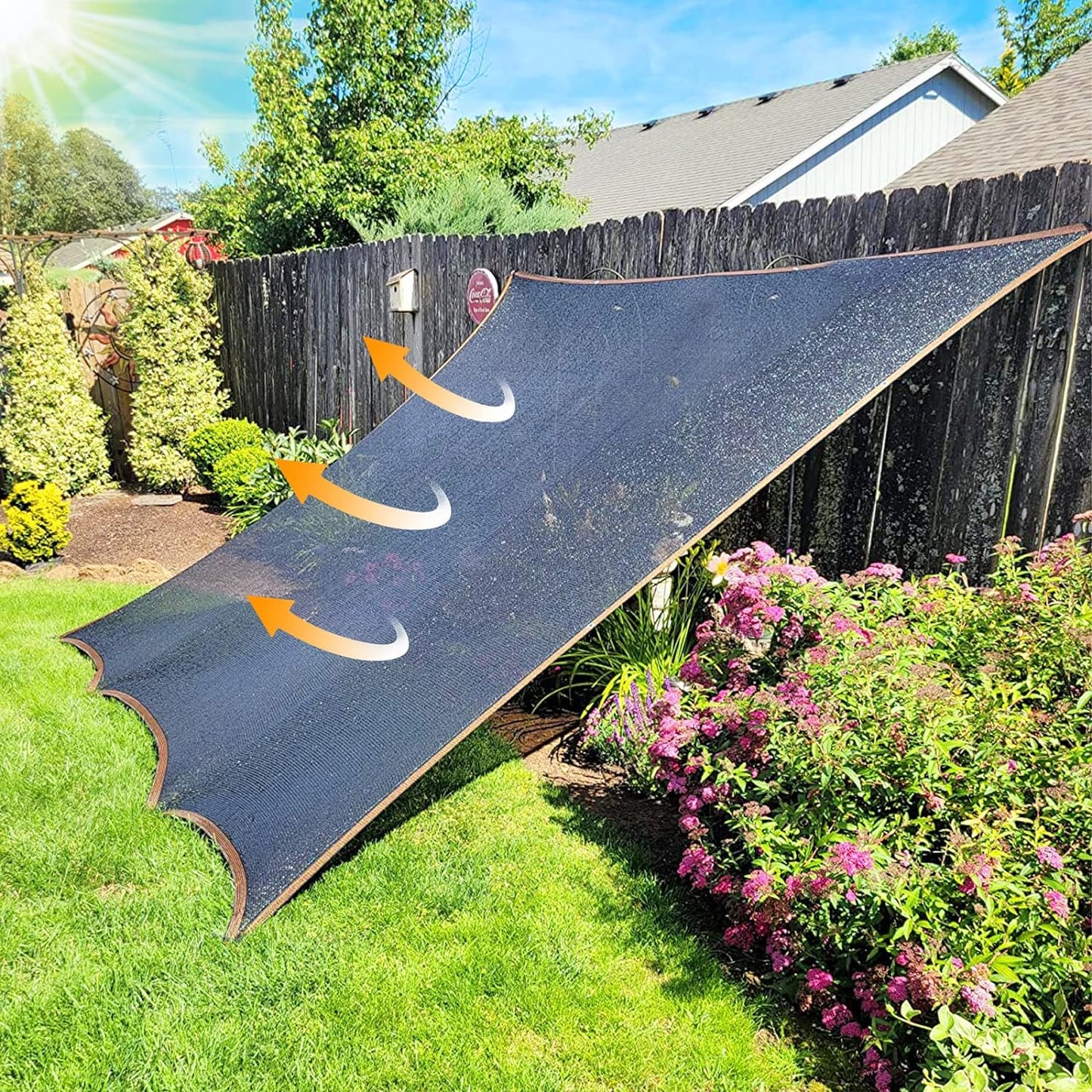 QLOFEI Shade Cloth for Garden, 70% Sun Screens for Patio Pergola Outdoor, Easy to Hang Mesh Tarp Shade Cloth with Grommets, Shade Neting Cover for Kennel Chicken Coop Plant Shade Sail, 4x8 FT