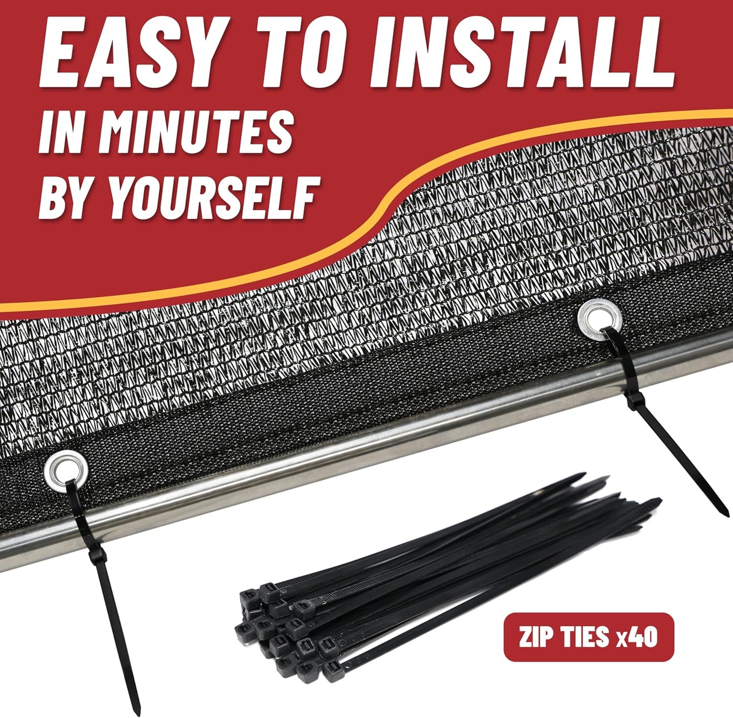 ShadeMart 50% Shade Cloth for Patio, Black 20FT x 30FT Shade Cover with Upgrade Grommets and Zip Ties, Mesh Sunblock for Plant, Vegetables, Chicken, Dog, Greenhouse, Pergola (We Make Custom Size)