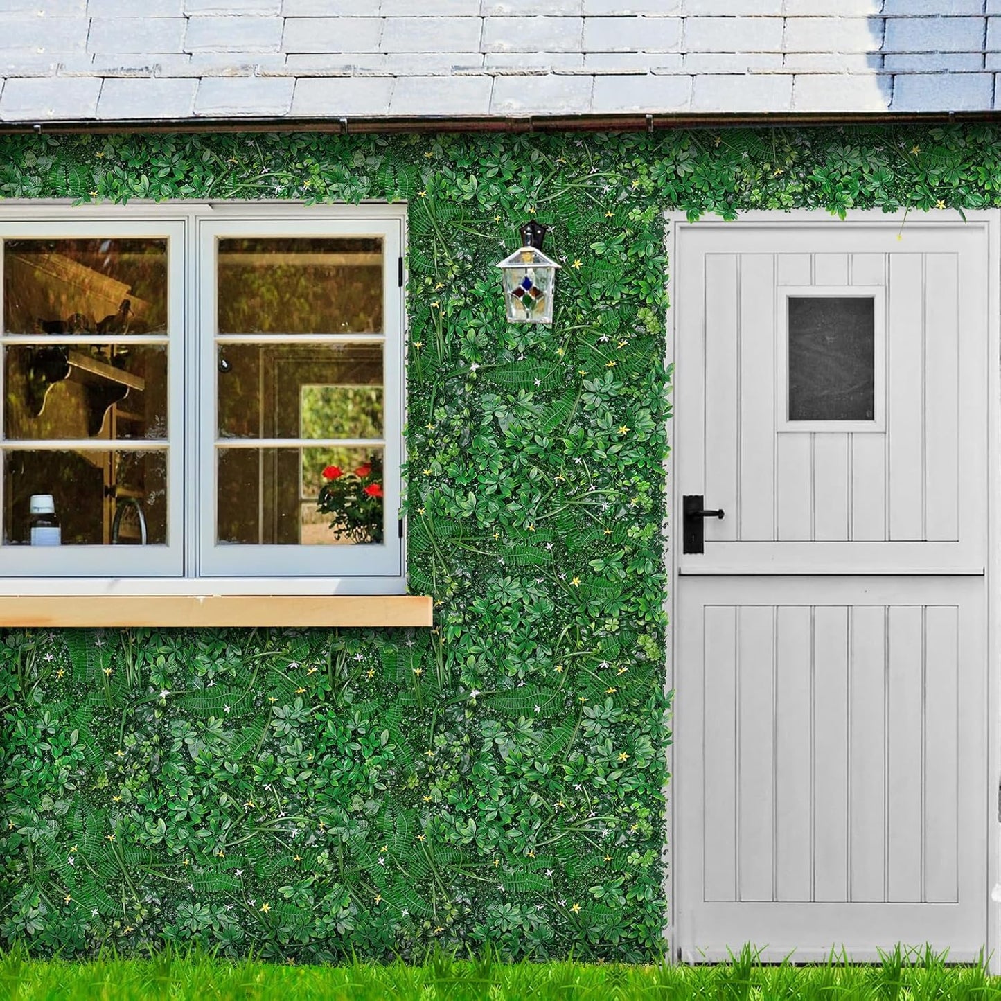Grass Wall 20"x20" Pack of 16, Artificial Boxwood Panels, Privacy Hedge Fence Screen with UV Protection, Greenery Backdrop for Indoor Home Wedding Decor and Outdoor Garden Backyard