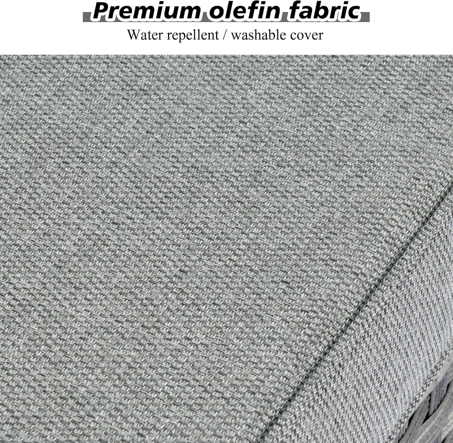 HOOOWOOO Modular Patio Outdoor Sectional Furniture Set with Gas Propane Fire Pit Table,7 Piece Wicker Conversation Sofa Set,Out Door Couch Set with Wide Arm Outside(Dark Grey)